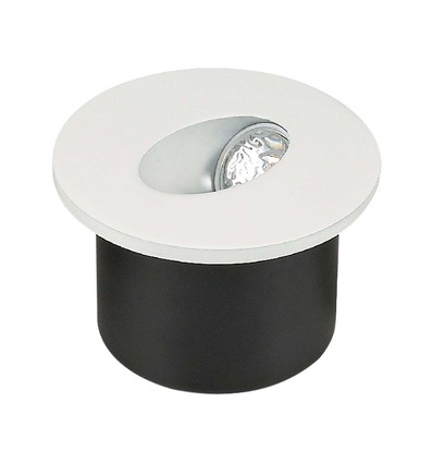 Spot LED encastrable rond 3W Ø7,5cm pour escaliers - 270lm, 4000K, blanc, trou : Ø6,2 cm