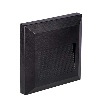 Éclairage d'escalier LED 2W - Noir, saillie, IP65 intérieur/extérieur, 230V