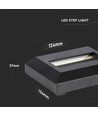 Éclairage d'escalier LED 2W - Noir, saillie, IP65 intérieur/extérieur, 230V