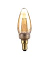 Ampoule LED E14 2W Art Filament Flamme - Verre ambré, 1800K, blanc chaud, 65lm