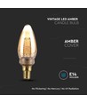 Ampoule LED E14 2W Art Filament Flamme - Verre ambré, 1800K, blanc chaud, 65lm