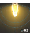Ampoule LED E14 2W Art Filament Flamme - Verre ambré, 1800K, blanc chaud, 65lm