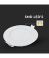 Dalle LED encastrable 6W Ø12cm - Découpe : Ø11 cm, Dimensions : Ø12 cm, bord blanc, source incluse