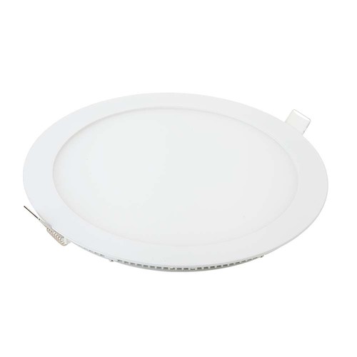 Panneau LED encastrable 12W Ø17cm - 6400K, Coupe : Ø15,5 cm, Dim : Ø17 cm, bord blanc, flicker free