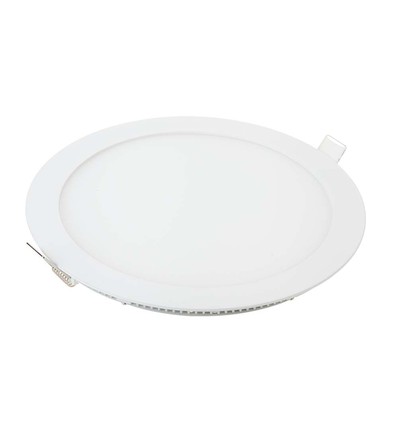 Panneau LED encastrable 12W Ø17cm - 6400K, Coupe : Ø15,5 cm, Dim : Ø17 cm, bord blanc, flicker free