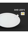 Panneau LED encastrable 12W Ø17cm - 6400K, Coupe : Ø15,5 cm, Dim : Ø17 cm, bord blanc, flicker free