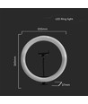 Anneau lumineux LED 10W - 10 pouces, avec support de table, 3200K-5500K