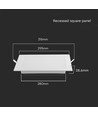 Panneau LED encastrable carré 24W - Backlit, 4000K, coupe : 20,5 x 20,5 cm, dim : 22,5 x 22,5 cm