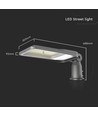V-Tac 100W lampe de rue LED - Puce Samsung, Ø60mm, IP65
