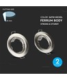 Lot de 2 kits downlight GU10 - Rond, nickel satiné, perçage : Ø6,5 cm, dimensions : Ø8 cm