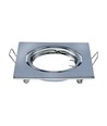 Lot de 2 spots encastrables GU10 - Chrome, carré, perçage : 70x70 mm, dim : 82x82 mm, max 35W