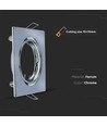 Lot de 2 spots encastrables GU10 - Chrome, carré, perçage : 70x70 mm, dim : 82x82 mm, max 35W