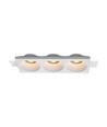 Spot encastrable en plâtre 3xGU10, rond - Blanc, IP20, Perçage : 285x105 mm, Dim : 280x100x40 mm