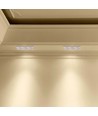 Spot encastrable en plâtre 3xGU10, rond - Blanc, IP20, Perçage : 285x105 mm, Dim : 280x100x40 mm