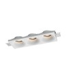 Spot encastrable en plâtre pour 3x GU10 - Blanc, rectangulaire, sans source lumineuse