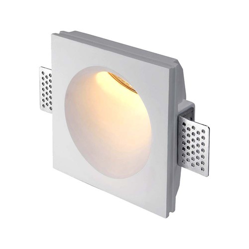 Spot encastrable en plâtre GU10 - Rond/Carré, blanc, IP20 intérieur, sans source lumineuse