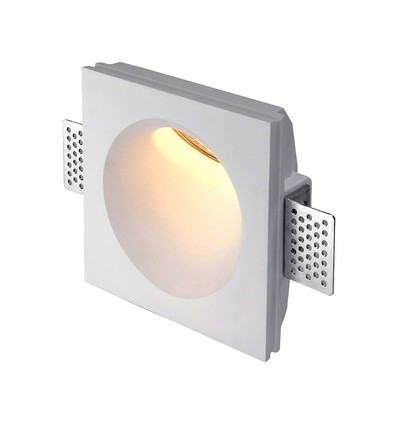 Spot encastrable en plâtre GU10 - Rond/Carré, blanc, IP20 intérieur, sans source lumineuse