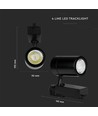 Spot sur rail triphasé 35W - 24 degrés, 4000K, noir, COB LED, IP20