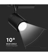 Spot sur rail triphasé 35W - 24 degrés, 4000K, noir, COB LED, IP20