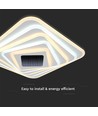 Plafonnier LED Smart 150W avec effet 3D - 50x50cm, CCT, dimmable, télécommande incluse