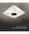 Plafonnier LED Smart 150W avec effet 3D - 50x50cm, CCT, dimmable, télécommande incluse