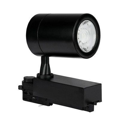 Spot sur rail triphasé 35W - 3000lm, 24 degrés, noir, 3000K, IP20, tracklight 4 fils