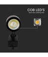 Spot sur rail triphasé 35W - 3000lm, 24 degrés, noir, 3000K, IP20, tracklight 4 fils