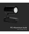 Spot sur rail triphasé 35W - 3000lm, 24 degrés, noir, 3000K, IP20, tracklight 4 fils