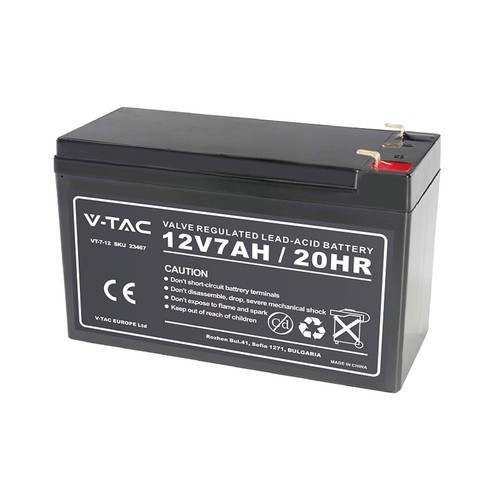 Batterie au plomb 12V / 7Ah - 151x65x100mm, ABS, batterie rechargeable VRLA