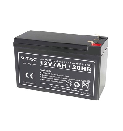 Batterie au plomb 12V / 7Ah - 151x65x100mm, ABS, batterie rechargeable VRLA