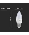 Ampoule LED Bougie 4,5W E27 - 6500K