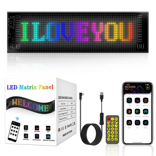 2x Panneau matrice de pixels 16x32 - Bluetooth, 5V USB