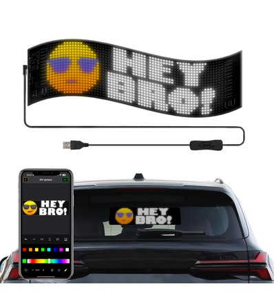 1x Panneau matrice de pixels 32x96 - Bluetooth, 5V USB