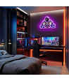 Gamer néon enseigne avec lumière LED - Grand modèle 39x33 cm, parfait pour salle de jeux