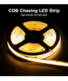 10m 12W/m COB LED strip IC effet dynamique/running - 24V DC, effet chenillard, 120 LED par mètre