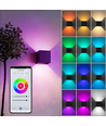 Applique murale 6W CUBIC - IP65, RGB+CCT, Zigbee, noir, carrée, haut/bas, réglable, intérieur / extérieur, avec source lumineuse