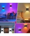 Applique murale 6W CUBIC - IP65, RGB+CCT, Zigbee, noir, carrée, haut/bas, réglable, intérieur / extérieur, avec source lumineuse