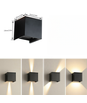Applique murale 6W CUBIC - IP65, RGB+CCT, Zigbee, noir, carrée, haut/bas, réglable, intérieur / extérieur, avec source lumineuse