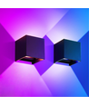 Applique murale 6W CUBIC - IP65, RGB+CCT, Zigbee, noir, carrée, haut/bas, réglable, intérieur / extérieur, avec source lumineuse