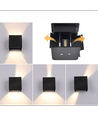 LEDlife RGB+CCT CUBIC 6W applique murale - Tuya Smart, noir, carré, haut/bas, réglable, intérieur / extérieur, IP65
