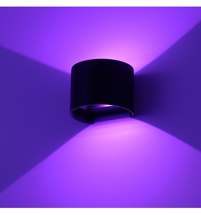 Applique murale 6W - IP65, Ronde, RGB + CCT Tuya, Noir, Haut/bas, Ajustable, Intérieur / extérieur, Source lumineuse incluse