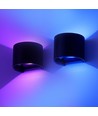 Applique murale 6W - IP65, Ronde, RGB + CCT Tuya, Noir, Haut/bas, Ajustable, Intérieur / extérieur, Source lumineuse incluse