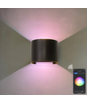 Applique 6W, compatible Hue - IP65, Ronde, RGB+CCT, Zigbee, noir, haut/bas, ajustable, intérieur/extérieur, source incluse
