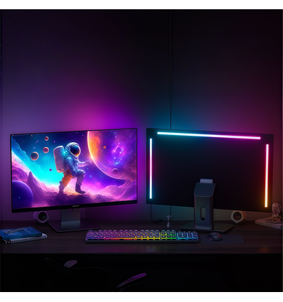 Ruban LED PC Sync pour écran 32" 3 côtés - RGBIC, USB, 60 LED/m