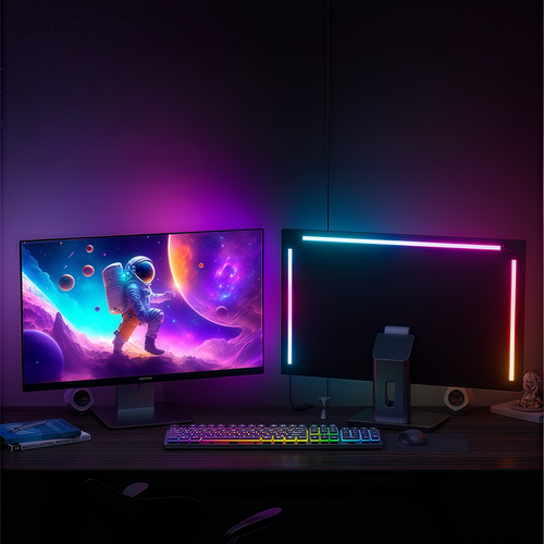 Ruban LED PC Sync pour écran 34" 3 côtés - RGBIC, USB, 60 LED/m