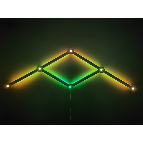 Lot de 6 Hexa-Light RGBIC kit complet - Montage mural, application Bluetooth, USB