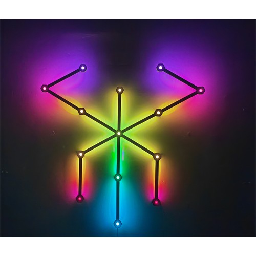 Kit complet Hexa-Light RGBIC - 9 barres lumineuses, montage mural, application Bluetooth, USB