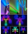 Kit complet Hexa-Light RGBIC - 9 barres lumineuses, montage mural, application Bluetooth, USB, noir