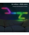 Kit complet Hexa-Light RGBIC - 9 barres lumineuses, montage mural, application Bluetooth, USB, noir