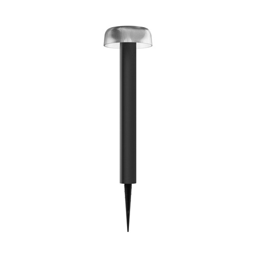 Lampe solaire de jardin 2,5W avec piquet - dimmable 3 niveaux, USB-C, IP44 extérieur, noir